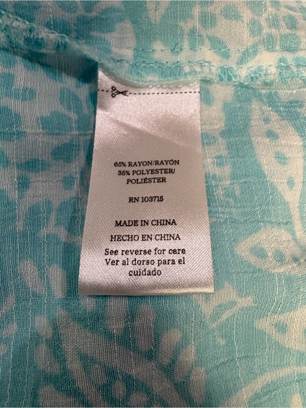 Zac & Rachel Women's Blue/White Floral V-Neck Button Front Blouse, M - Picture 10 of 12